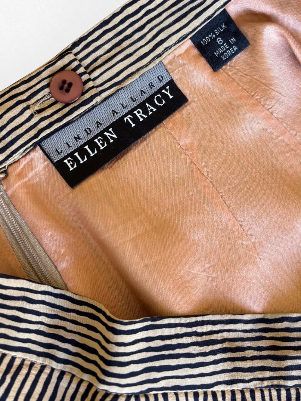 Vintage Linda Allard Ellen Tracy Silk Pencil Skirt - SIZE 8 - Picture 4 of 5